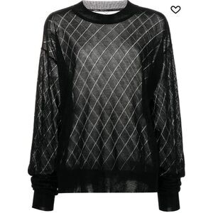 NWT RTA Avalon Open Argyle Sweater Black XS
